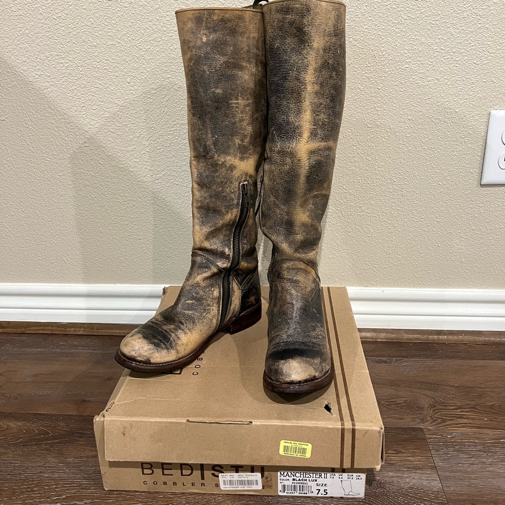 Bed Stu Manchester II Distressed Genuine Leather Boots Size 7.5
